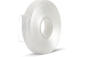 Maxwel Manufacturing Double Sided Tape Heavy Duty - 1/2 in 10 Ft Acrylic Sticky Mounting Tape Clear Removable Strong Two Sided Adhesive for Sign/Photo/Poster/Picture Mount(Pack of 1 Roll)