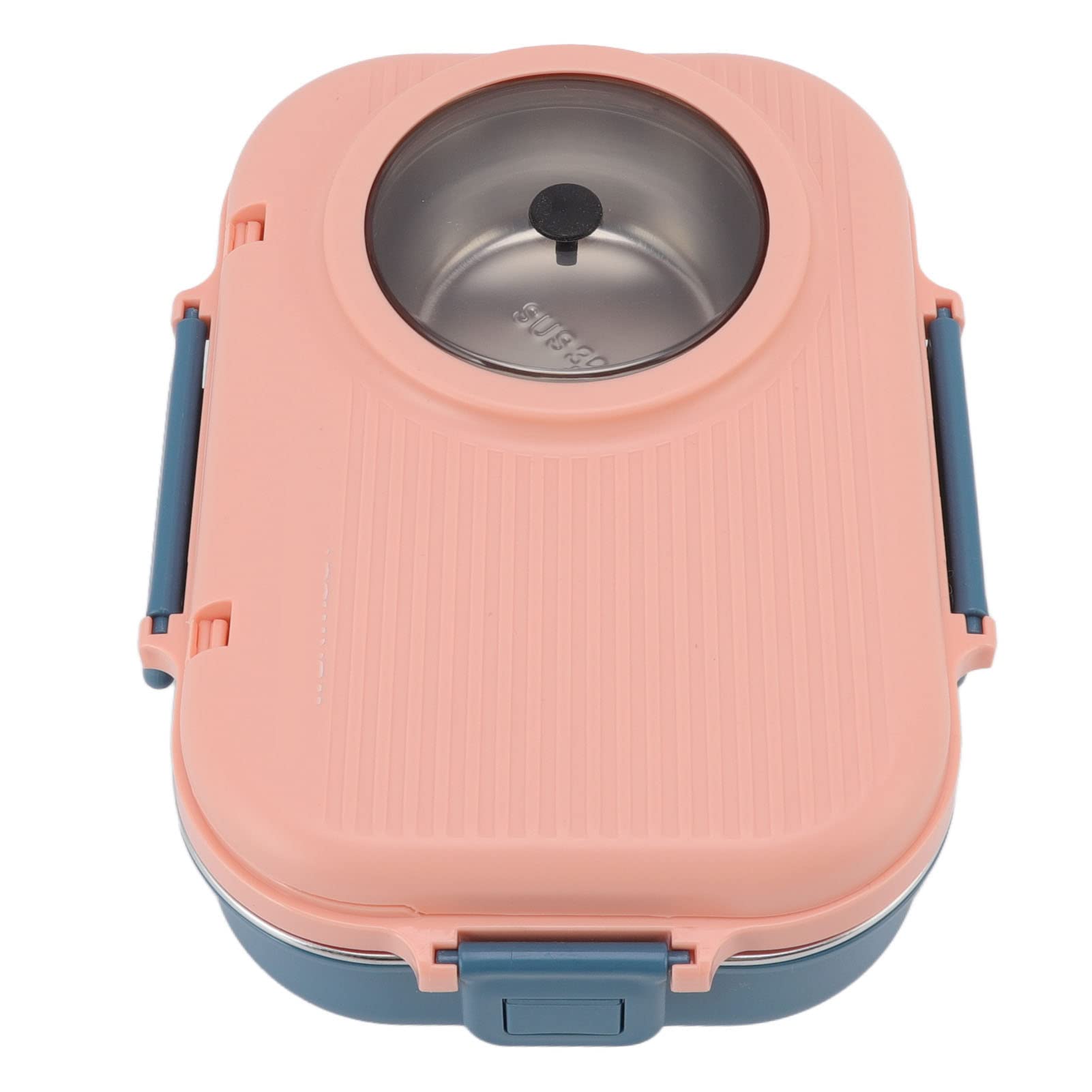 Thermal Lunch Containers, 4 Compartments Insulated Lunch Box Portable Box with Spoon, Chopsticks and Soup Bowl for School Office Picnic (Pink)