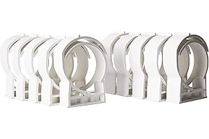 SnapnStrut 101-115HSPP White 10pack White Surface Mount Polypropylene Pipe Hanger, American Made for 4 inch Pipe, one-Piece Hanger for Pipes, Cable, or Conduit.