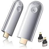 Wireless HDMI Transmitter and Receiver, Plug and Play 2025 Upgraded LED Display, 4K Decode & 1080P Output,Portable 2.4G/5G Wireless HDMI Extender