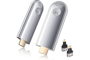 TTQ Wireless HDMI Transmitter and Receiver, Plug and Play 2025 Upgraded LED Display, 4K Decode & 1080P Output,Portable 2.4G/5G Wireless HDMI Extender TR30