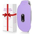 Glyduny Heating Pads, Period Cramp Massager Portable Cordless Heating Pad with 6 Heat Levels and 6 Massage Modes for Back Pain Relief Menstrual Heating Pad (Purple)