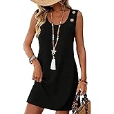 WEESO Summer Dresses for Women Tank Casual Sleeveless Casual Mini Fashion Beach Vacation Dresses with Pockets