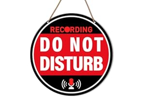 HSNBT Recording Studio Door Sign, Recording in Progress Do Not Disturb Hanging Sign for Music Room