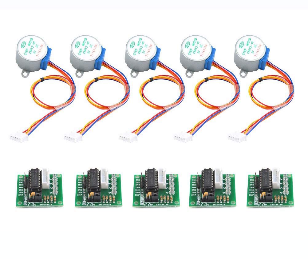 DollaTek 28BYJ-48 ULN2003 5V Stepper Motor + ULN2003 Driver Board for Arduino - 5pcs
