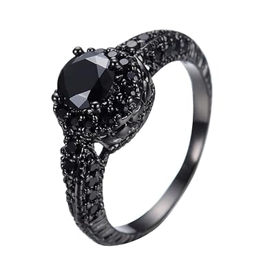 black stone engagement rings