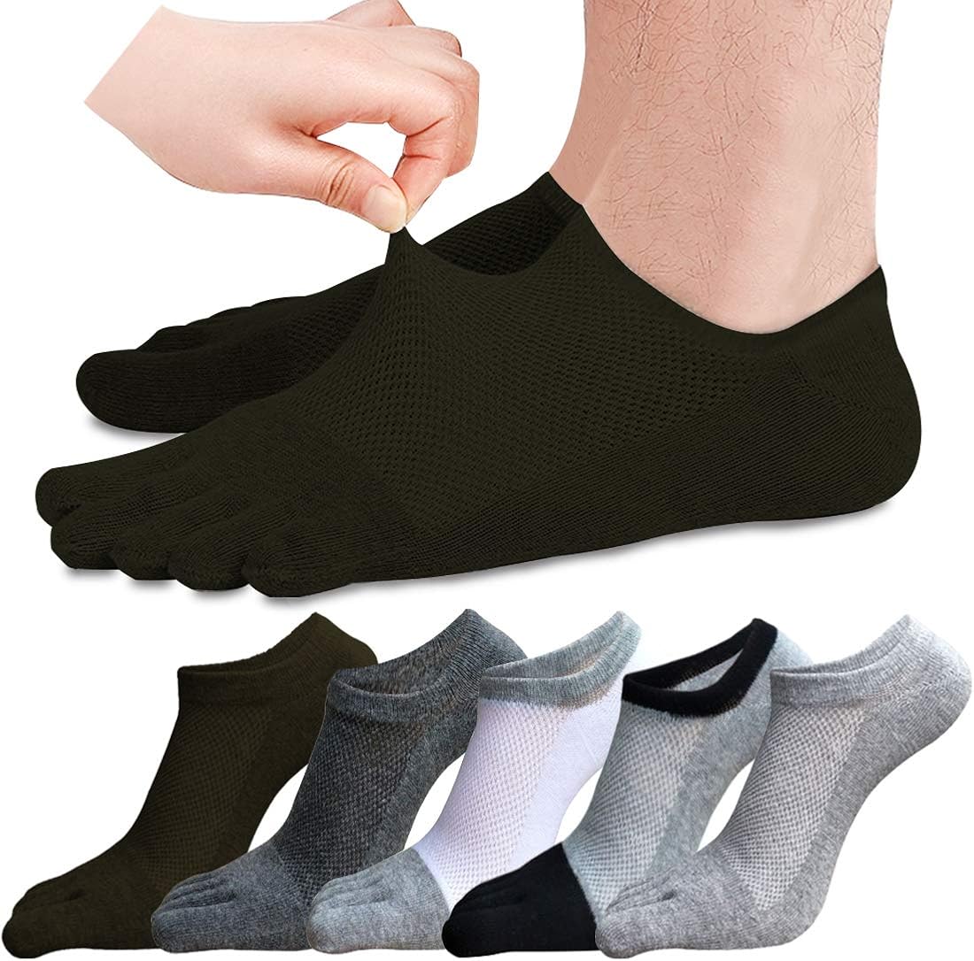 QUPOLPOL Damen Zehensocken - 5 Paar Baumwolle Thermo Massage-Socken