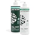 Purezero 20 oz Tea Tree & Matcha Shampoo and Conditioner Set - Nourishing & Invigorating Scalp Treatment - Zero Sulfates, Parabens, Dyes Vegan and Cruelty Free