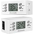 DEWENWILS 24 Hour Outlet Timer, 125V 15A 1000W Timers for Electrical Outlets, 1 Polarized Outlet, Digital Light Timer for Christmas Decor, Lamp, Fan, Aquarium, 1/2 HP, 2 Pack, UL Listed