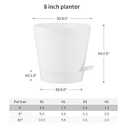FaithLand 2-Pack 8 Inch Planter Pots for Indoor