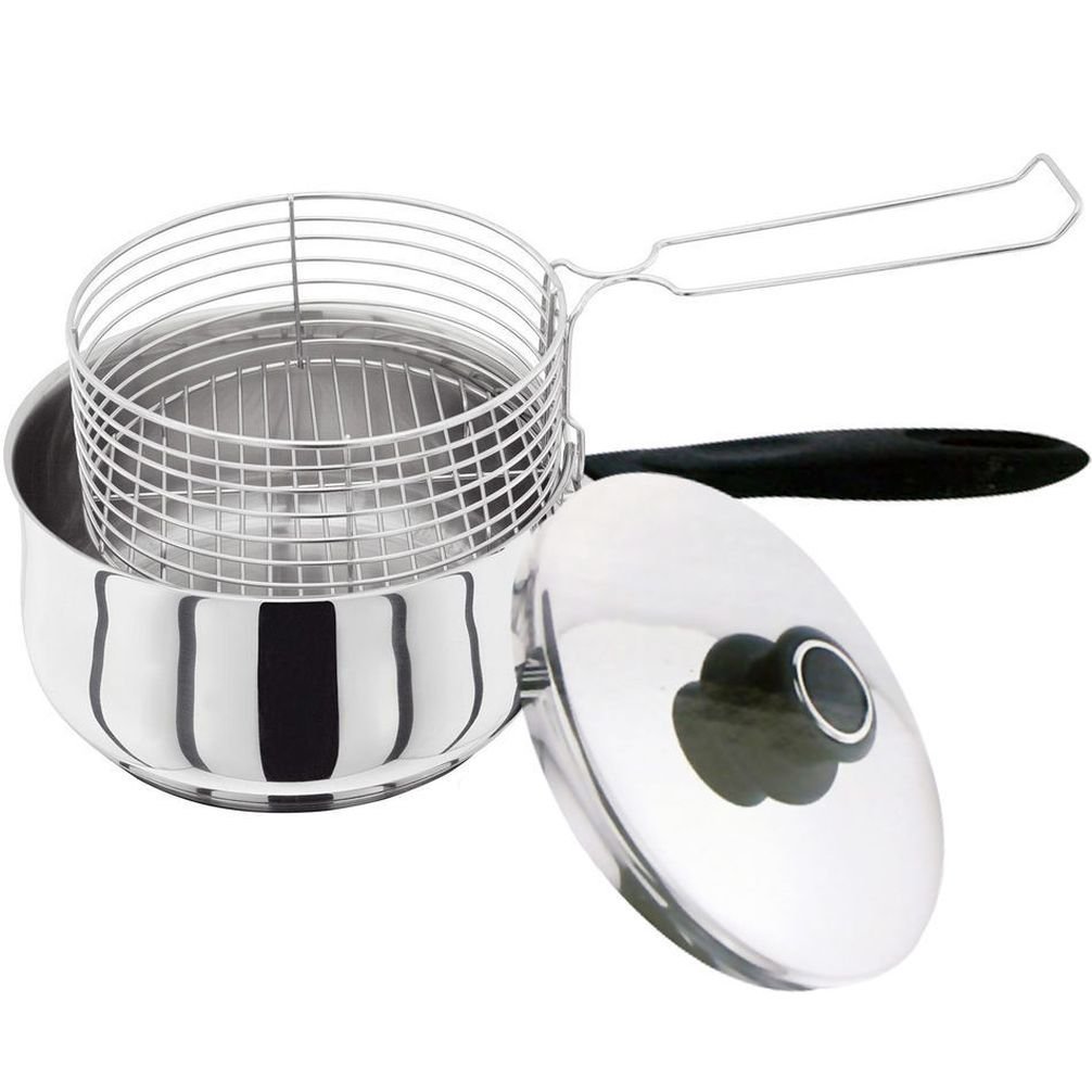 Uwant Fashion Household New 3Pc 20Cm Stainless Steel Chip Pan Chippan