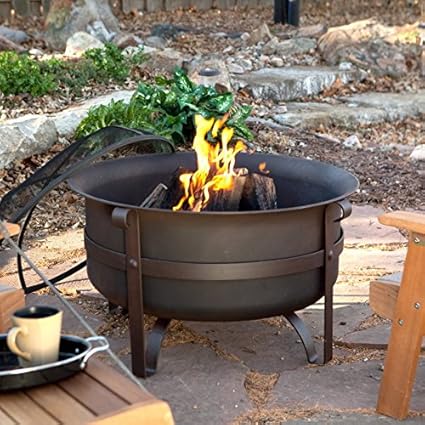 Amazon Com Red Ember Brockton Steel Cauldron Fire Pit With Free