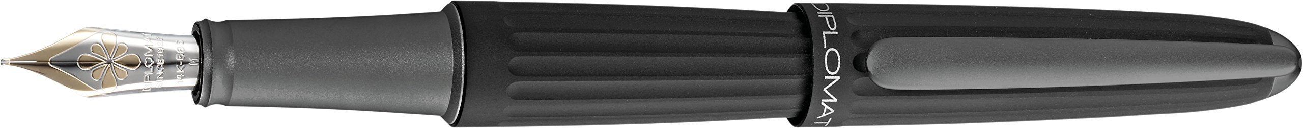 Diplomat - Aero - Fountain Pen in Gold 14 Carats - Medium - Black - Resistant and Elegant - High End - 5 Years Warranty