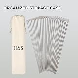 H&S 11 Pairs Stainless Steel Single-Pointed Knitting Needles Set 2.0–8.0mm view 7