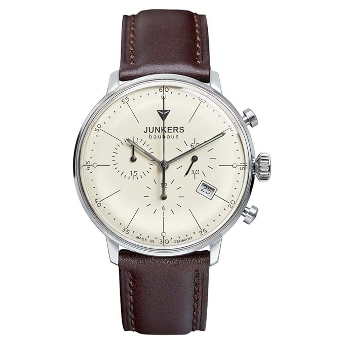 Junkers Herren Chronograph Quarz Uhr mit Leder Armband 60885