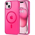 Thomo Upgraded Magnetic for iPhone 15 Plus Case [Compatible with Magsafe] [Mil-Grade Protection], Pocket-Friendly, Slim Translucent Phone Case Cover for iPhone 15 Plus 6.7", Hot Pink