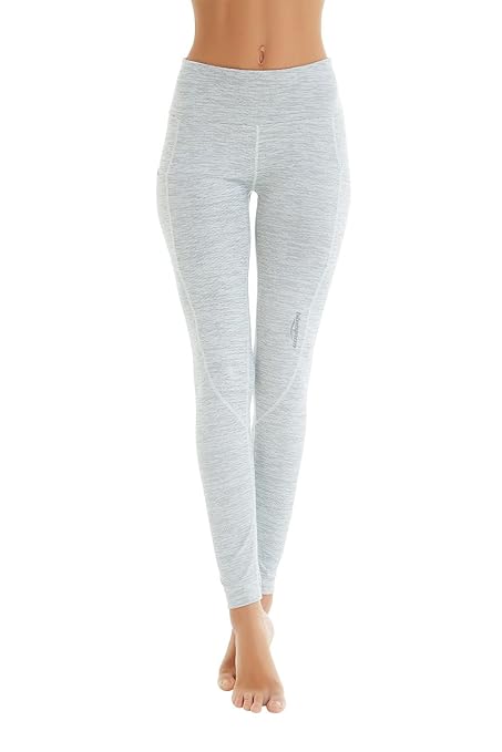 COOLOMG Damen Leggings Yoga Hose Sporthose Laufhose Training&Fitness mit Taschen XS-L MEHRWEG