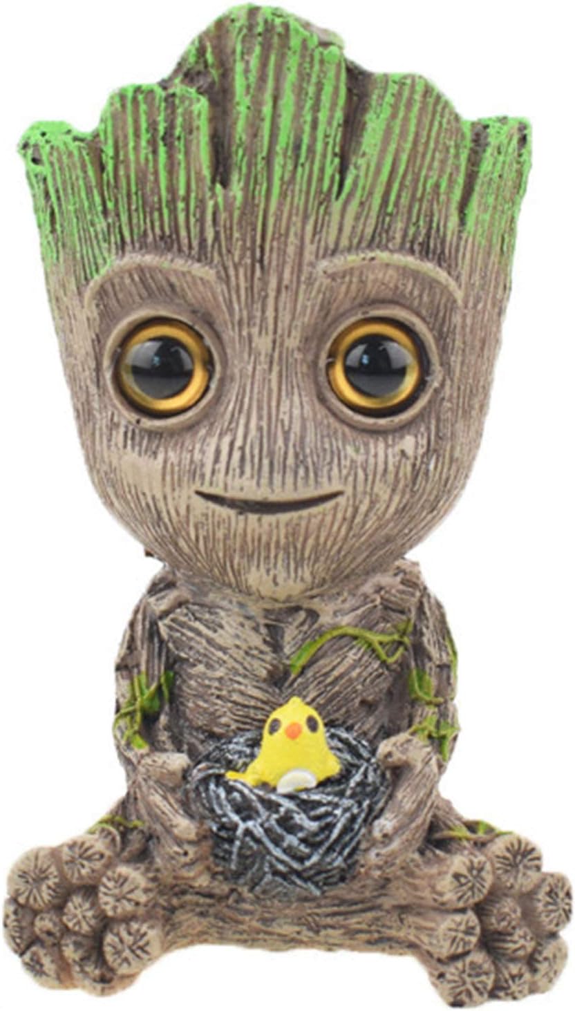 Gumolutin Mini Tree Shape Baby Groot Aquarium Fish Tank Air Bubbler Decoration with Oxygen Pump Stone
