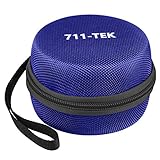 Echo Dot (2nd Generation) Case, 711TEK Portable Carrying Travel Bag Protective Hard Case Cover with Screw-Lock Carabiner, Fits Phone Headset, Charger and USB Cable (Blue)