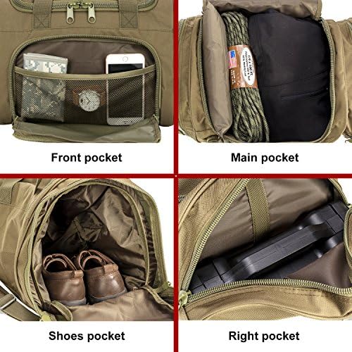 ARMYCAMO ArmyCamoUSA Military Tactical Duffle Bag Gym Travel Hiking & Trekking Sports Bag with Shoes Compartment 7 ARMYCAMO ArmyCamoUSA Military Tactical Duffle Bag Gym Travel Hiking & Trekking Sports Bag with Shoes Compartment
