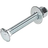 1/2" x 4" (25 Pack) Zinc Carriage Bolt Kit, Grade 307A by Makers Bolt