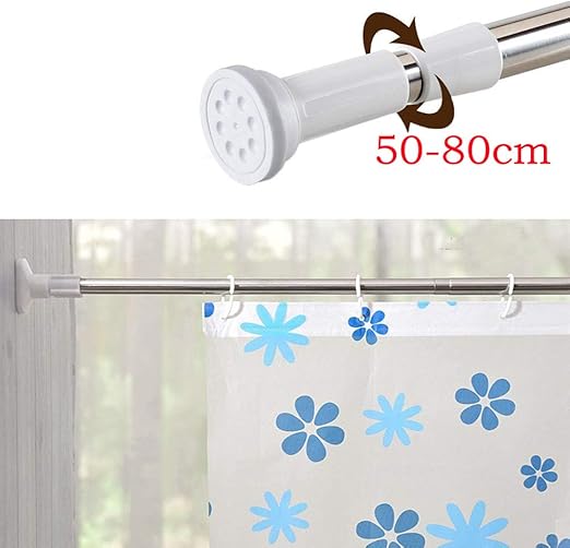 Amazon Com Inlar 50 To 80cm Extendable Tension Curtain Rod Shower