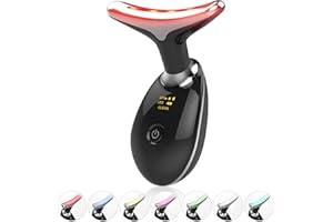 LYNDOPS Portable Face Beauty Device, 7 Color Portable Face Massager Tool for Skin Care, Based on Triple Action LED, Thermal, and Vibration Technologies, at Home Skin Care Face Sculpting Tool(Glossy Black)