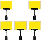 5 Pcs POP Adjustable Plastic Sign Holder,Clip-on Style Double Head Display Clips Rotating Reuse Sign Price Tag Merchandise Sign Display Clip Holder for Business,Store,Supermarket,Office,Exhibition (A)