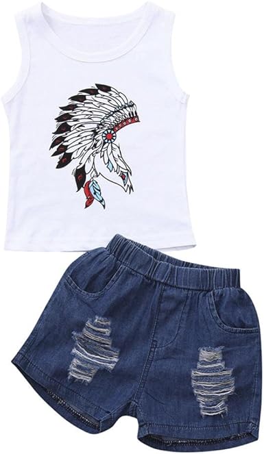 white denim two piece set