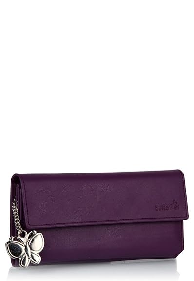 Butterflies Womens Wallet (Purple) (BNS 2055)