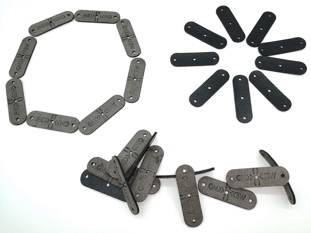 GM&BW Professional Catapult Pouch with Center Hole- Suitable for Looped or 2 Strands Resitence Elastic Rubber Tubes or Flat Rubber Bands - 65x20mm- Pack of 40pc