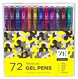 Gel Ink Colored Pens set of 72 Assorted Colors Medium Point