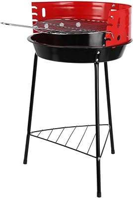 Churrasqueira Well Home de três pernas com grelha cromada em preto 32x33x55cm