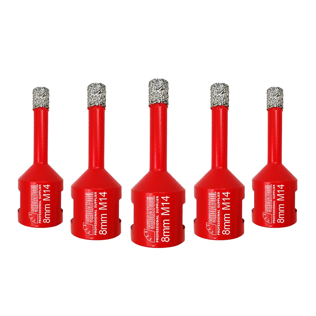 SHDIATOOL Diamond Drill Core Bit 6mm with M14 Connection Vacuum Brazed Hole Saw 10MM Diamond Height (5pcs 8mm)