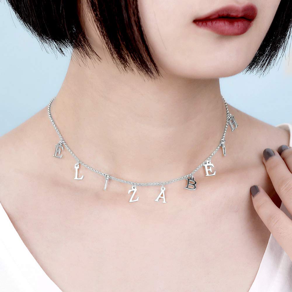 RESVIVI Personalized Dangle Name Choker 