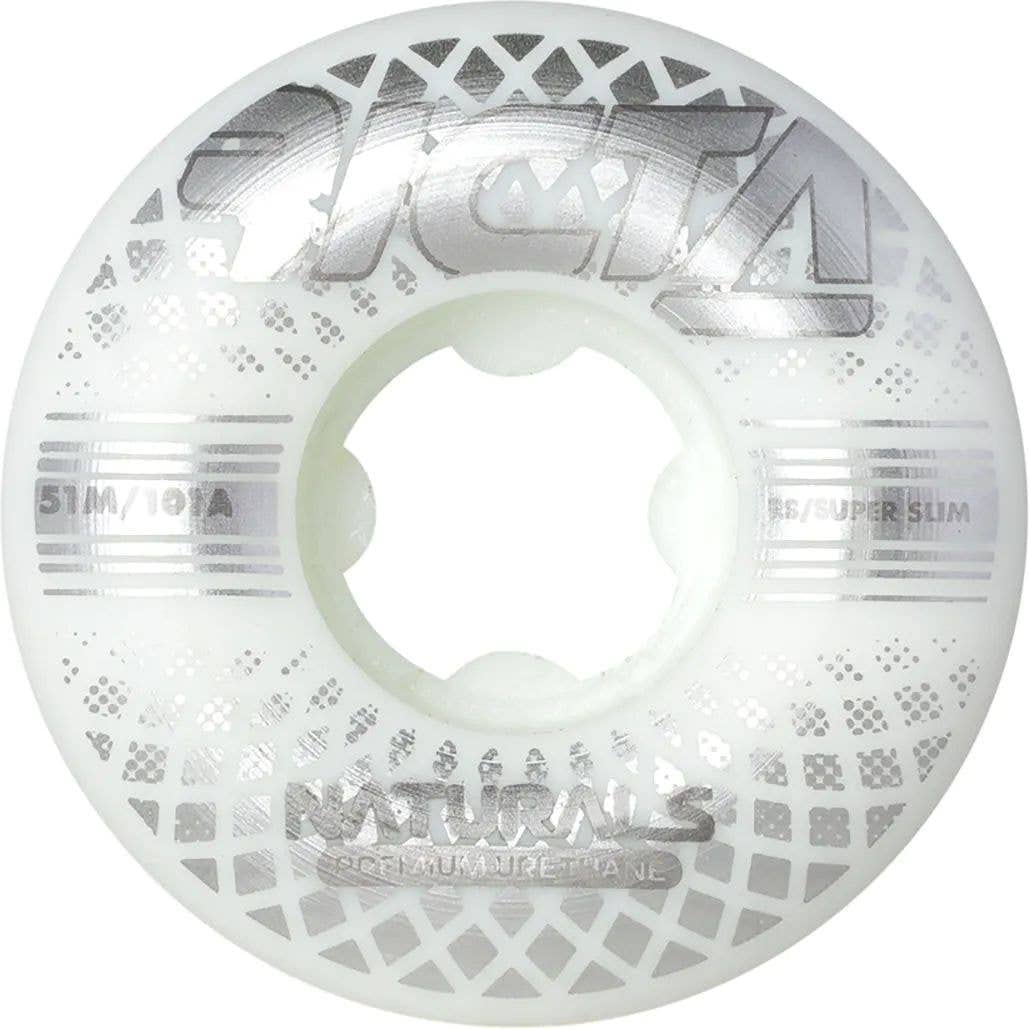 Ricta Reflective Naturals Super Slim 101a Skateboard Wheels - White 51mm