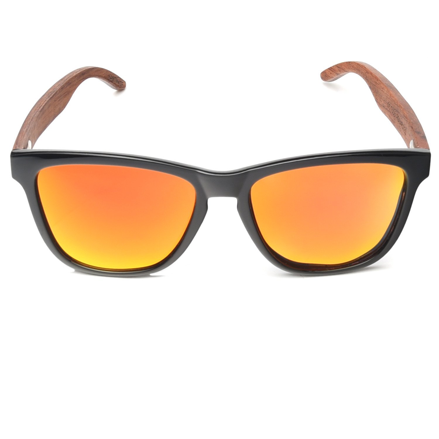 Wooden Sunglasses,Ablibi Polarized Mens Wood Sunglasses Handmade Lightweight Shades with Wooden Box(golden)