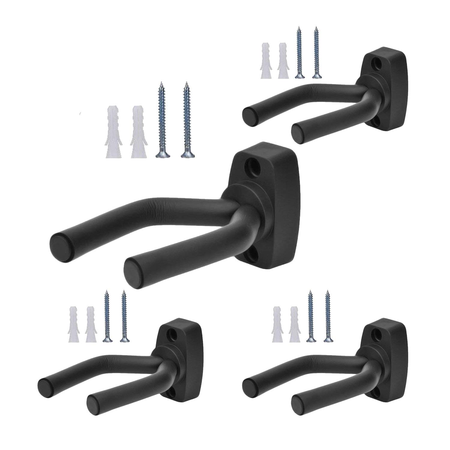 Mifz Gun Racks Wall Mount Rifle Hanger Shotgun Hooks Holder Gun Storage Display for Rifles, Shotguns, Airsoft, Compound Bow and Guitar, Pack of 4