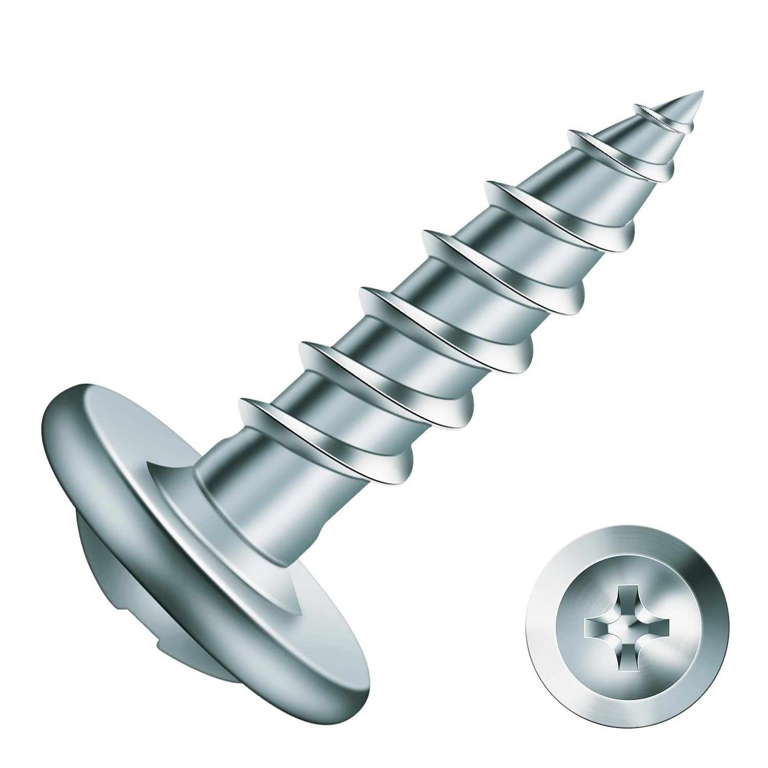 Photo 1 of #8 x 5/8" Wood Screw 100Pcs Alloy Steel Standard Thread Truss Head Fast Self Tapping by SG TZH