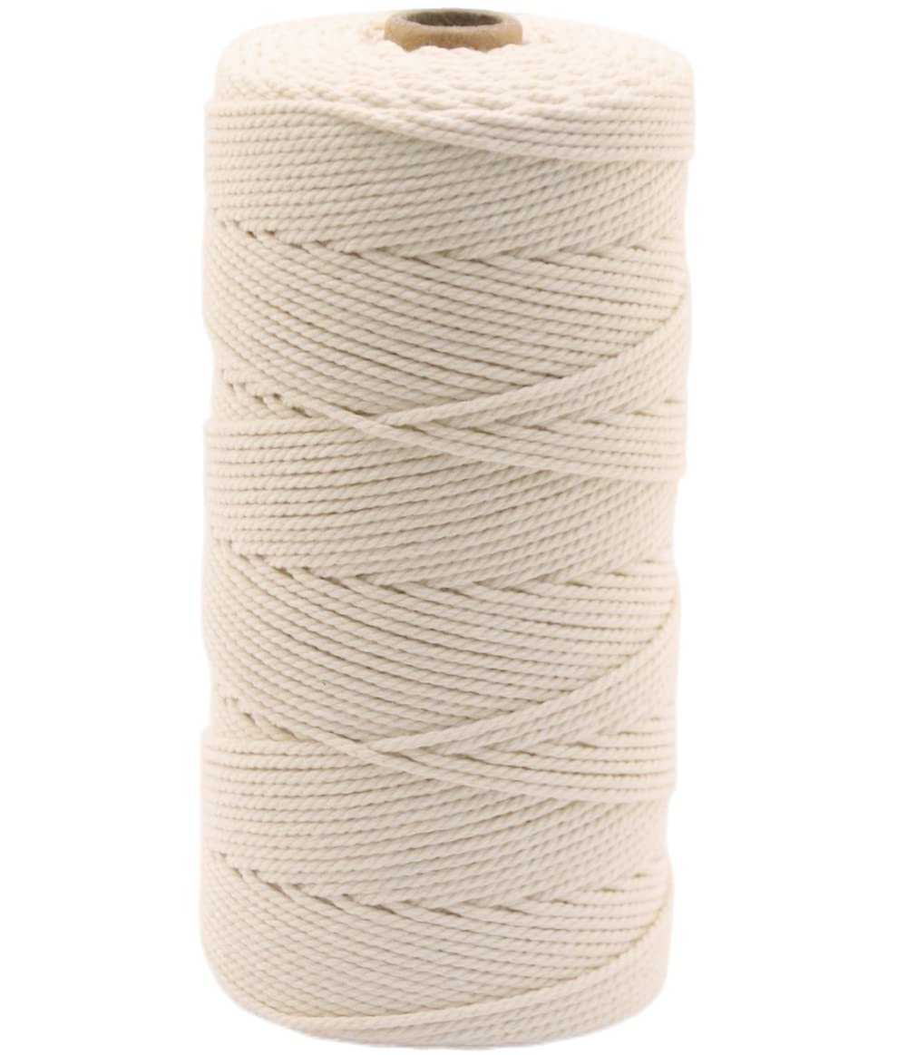 GOHOF Macrame Cord 2mm x 200m Natural Cotton Rope - Soft Colored Yarn for Plant Hanger, Wall Hanger, Dreamcatcher (Beige) — image 1