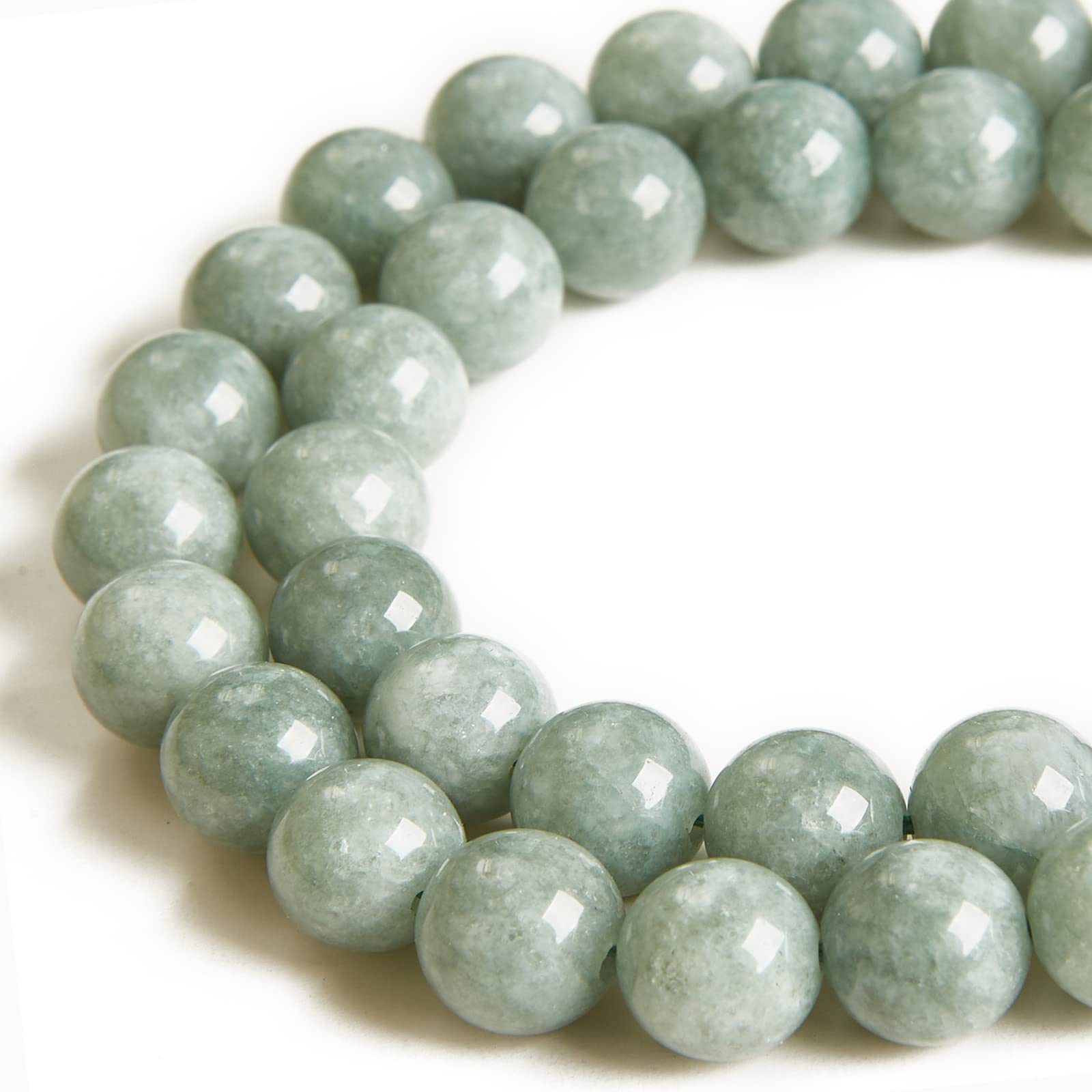 Photo 1 of 100pcs 8mm Burmese Jade Beads Natural Gemstone Beads Round Loose Beads for Crafting and Jewelry Making