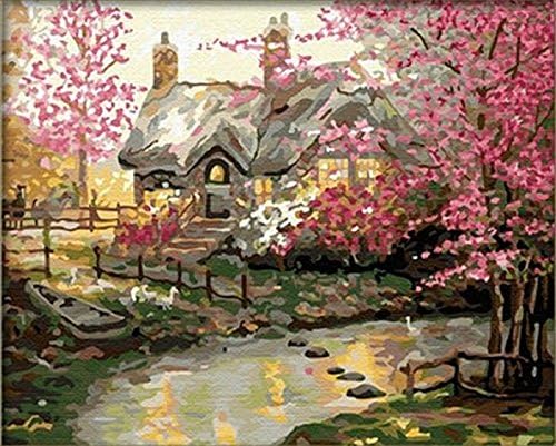 DIY Paint By Number Kits dream cottage 16x20 inch Frameless