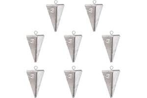 PROXIMITCK Pyramid Fishing Sinkers and Sinker Slider Set -1oz/2oz/3oz/4oz Surf Casting Saltwater and Beach Fishing with Excellent Bottom Hold, Pure Lead Weights