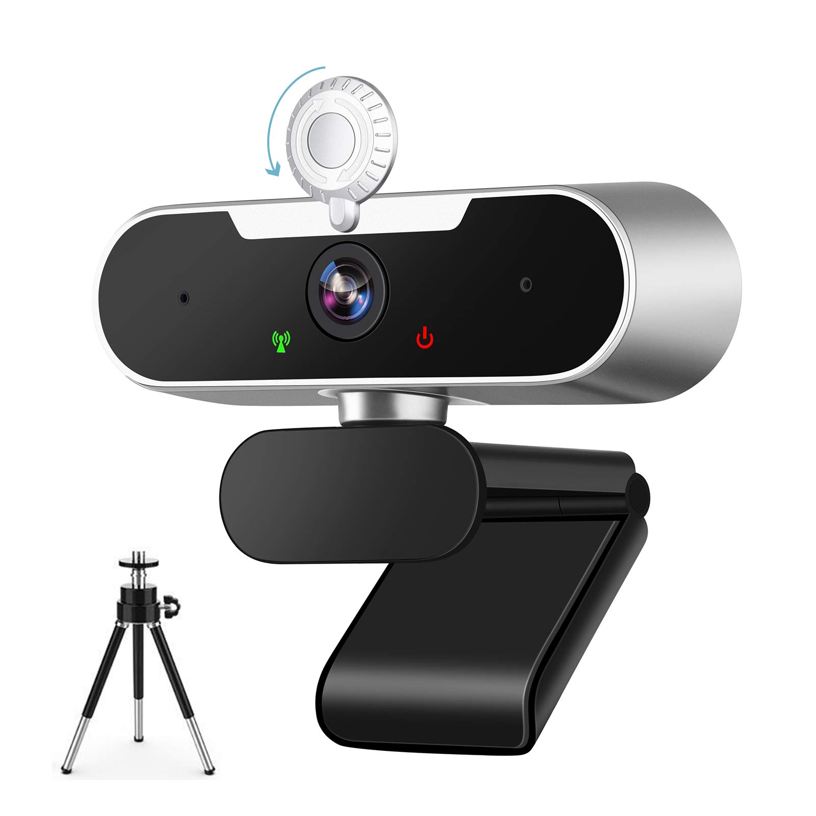 OITTIRA Webcam for PC, Full HD 1080P Web Camera with Microphone, 105° Wide-Angle Webcam for Streaming and Video, Recording, Compatible with PC/Laptop Skype/Studio/Zoom/Facetime