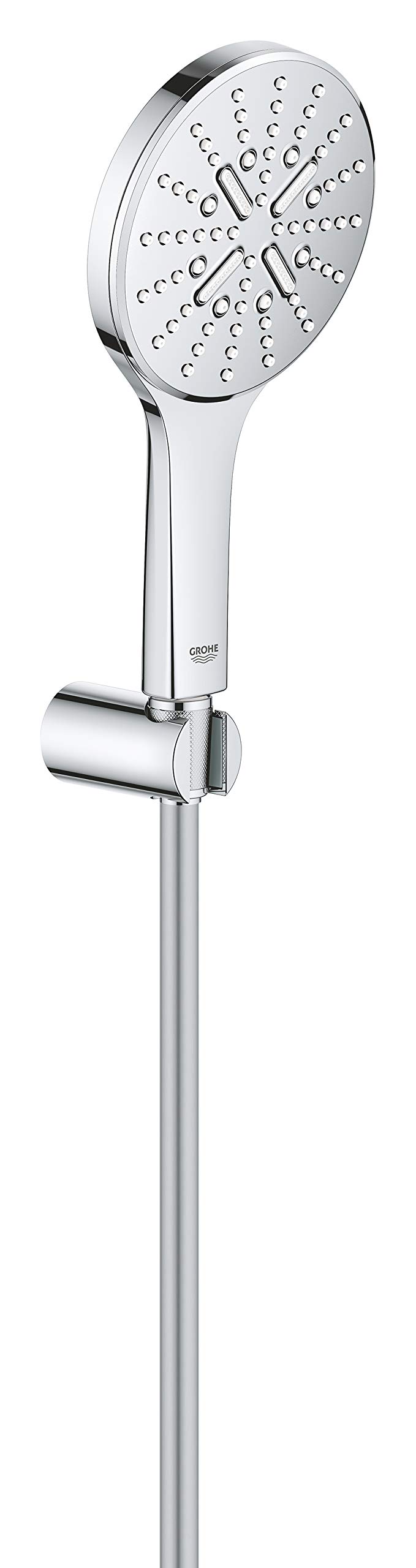 GROHE Rainshower 130 Smartactive Shower Set Water-Saving 3-Spray 130mm Hand Shower with 1500mm Silverflex Hose and Wall Holder Chrome Finish Made in Germany 26581000