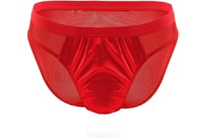 ChiaoLezhee Mens Sexy Underwear Mesh Satin Cheeky Panties, Low Rise Lingerie For Straight Men, Rave Costumes For Play