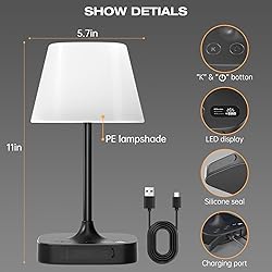 Lightbiz Outdoor Table Lamp - 8000mAh Cordless