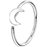 Jewseen 925 Sterling Silver Nose Rings for Women 20G Nose Piercing Moon Nose Rings Hoop Sterling Silver Nose Piercing Jewelry for Women