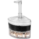AQUANEAT Aquarium Air Driven Corner Sponge Filter, for Fry Shrimp Nano Fish Tank, with Multi Kinds of Filter Media (Small)