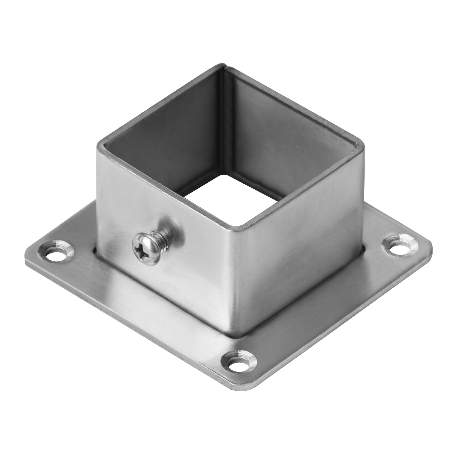 Photo 1 of 10 PCS 1-1/2" Square Newel Post Flange Base, Square Tube Deck Rail Fitting, Stainless Steel